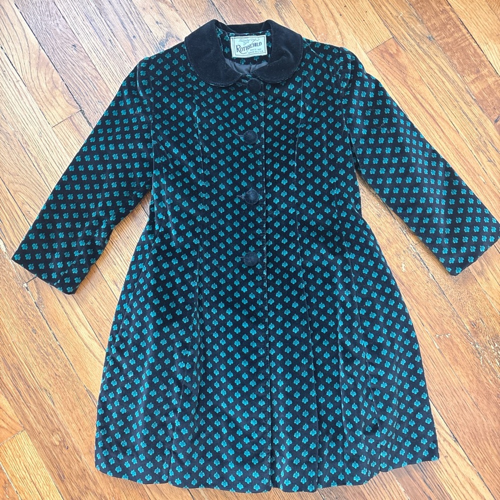 Vintage children’s velvet jacket and cap circa early 1990s